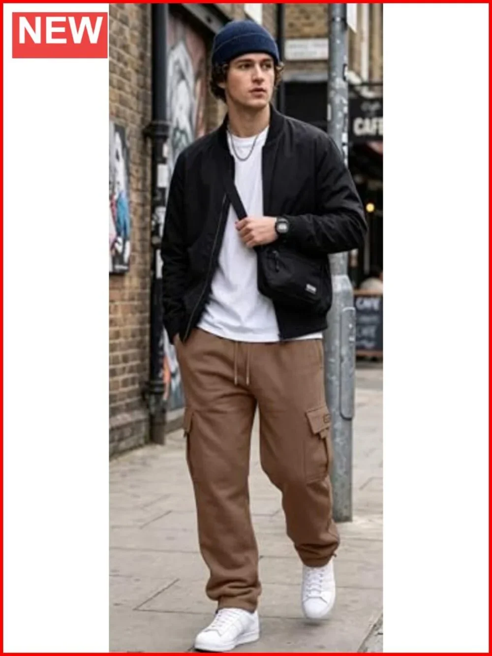Cotton Cargo Sweatpants Joggers with 6 Pockets Adjustable Ankle Toggles
